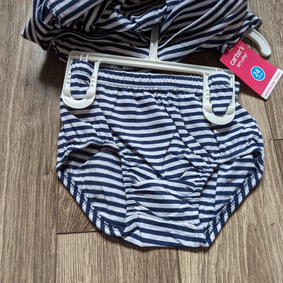 [KIDS 2/$30] NWT Baby Girl (24M) - CARTER'S Watermelon pockets Striped Dress Set - Picture 2 of 6